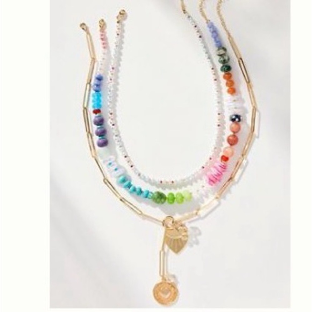 Shades of Sea Layered Necklaces Charm Edition